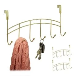 3x Patères De Porte Avec 6 Crochets