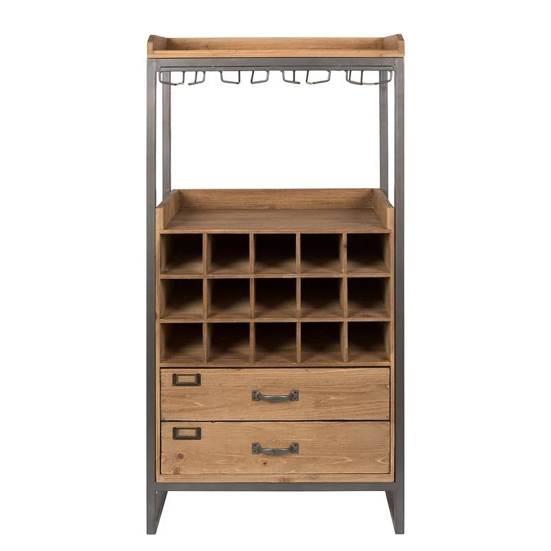 Armoire Bar à Vin Vintage Bois Clair – Image 12