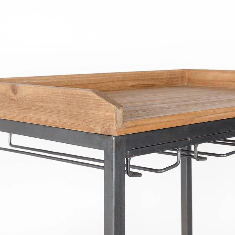 Armoire Bar à Vin Vintage Bois Clair – Image 13