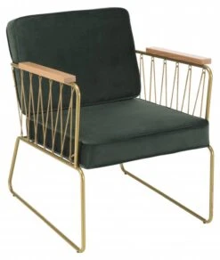 Fauteuil Velours Vert Foncé