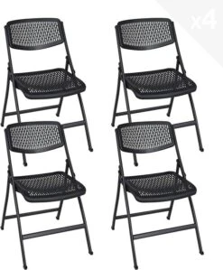 Lot De 4 Chaises Pliables SABA (Noir)