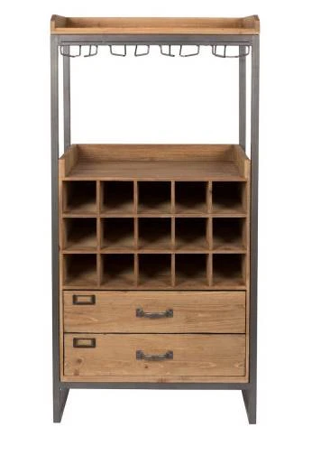 Armoire Bar Ă Vin Vintage Bois Clair