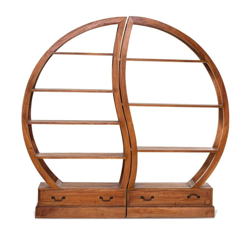 Yin Yang - Bibliothèque En Teck Massif – Image 2