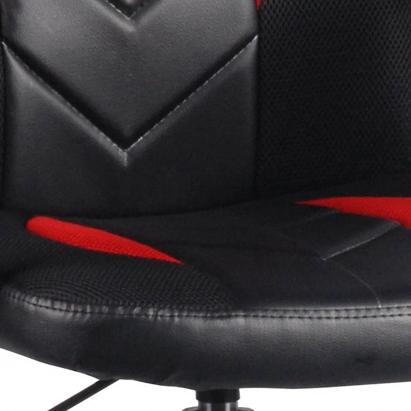 Fauteuil Bureau Simili Noir Et Rouge – Image 3