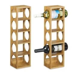 2x étagères à Vin En Bambou 5 étages