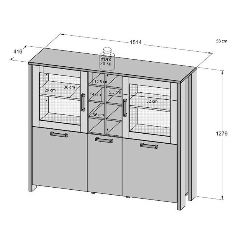 Buffet VitrĂ© 5 Portes 18 Niches - BUCK â Image 5
