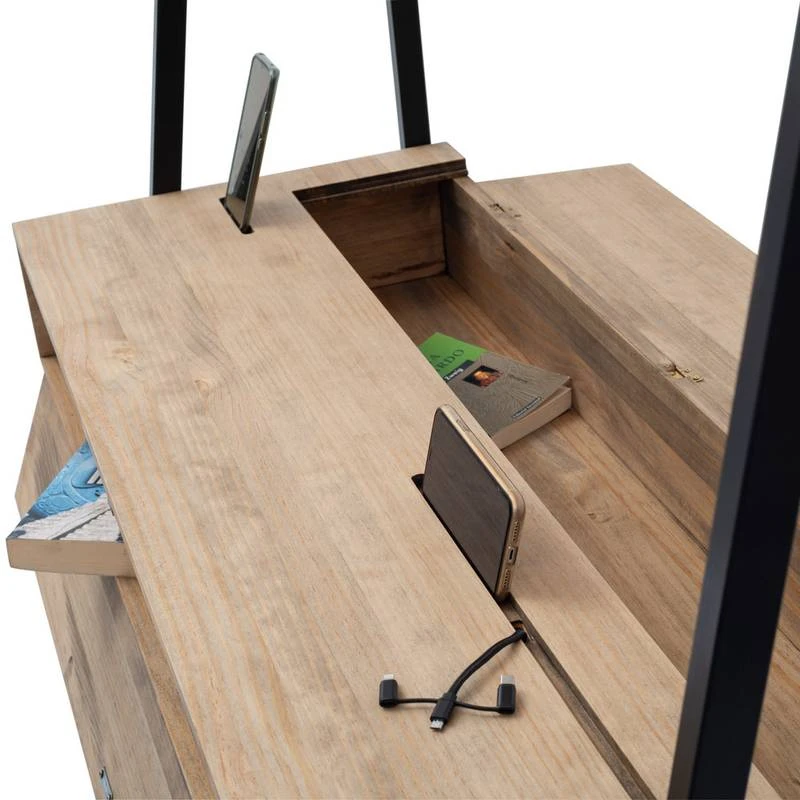 Coiffeuse 121x48x144 Cm Noir-Vieilli – Image 5