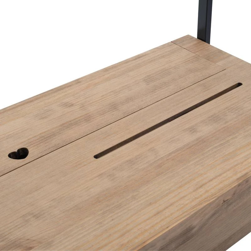 Coiffeuse 121x48x144 Cm Noir-Vieilli – Image 3