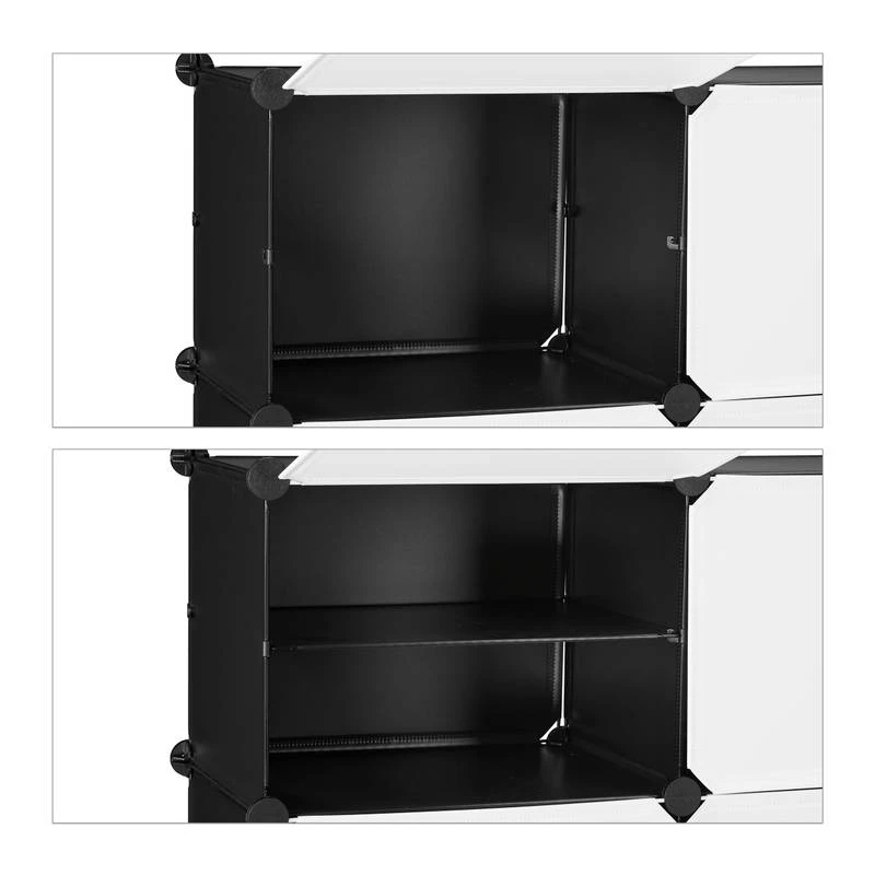 Étagère à Chaussures Blanc Et Noir – Image 6