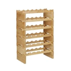 Porte-bouteilles Empilable En Bambou