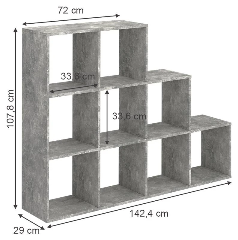Étagère Escalier Béton 9 Compartiments – Image 7