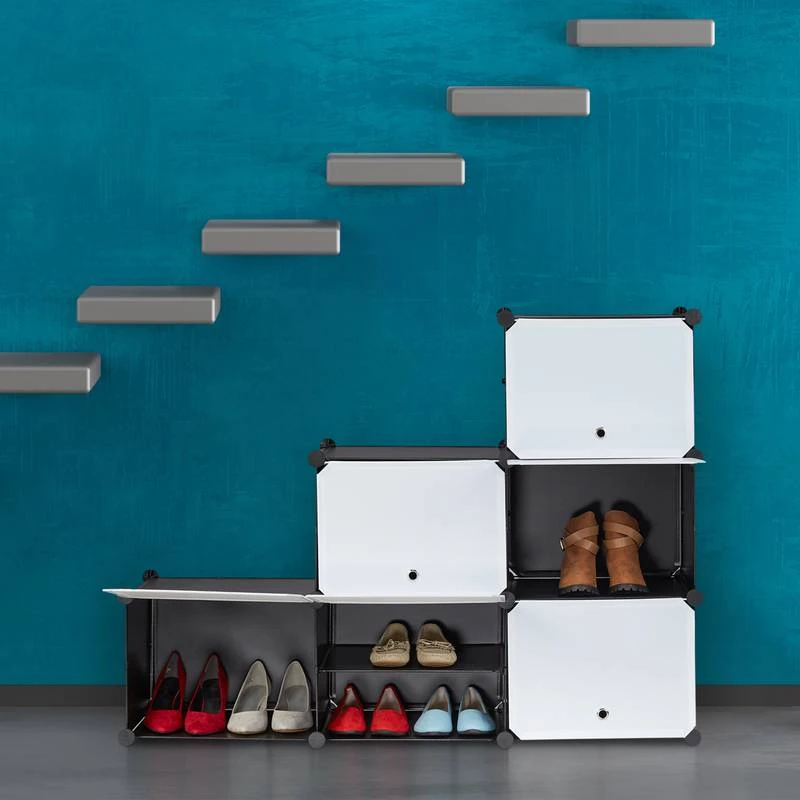 Étagère à Chaussures Blanc Et Noir – Image 4