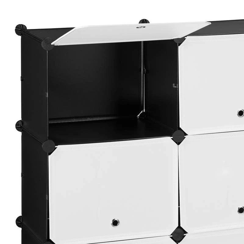 Étagère à Chaussures Blanc Et Noir – Image 9